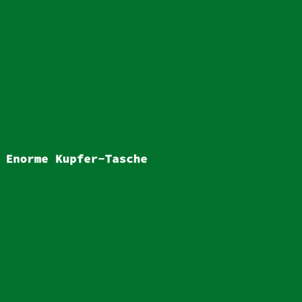Enorme Kupfer-Tasche